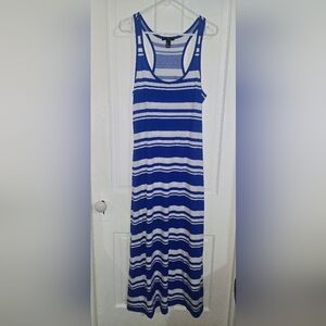 Forever 21 Blue and White Striped Maxi Dress
